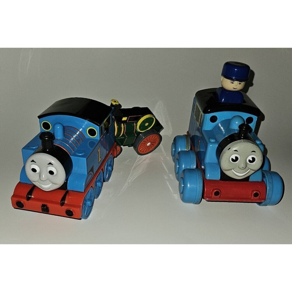 2 VTG Thomas Tank Engine Moving Toy Lot Trevor Tractor Pull String Push Head
